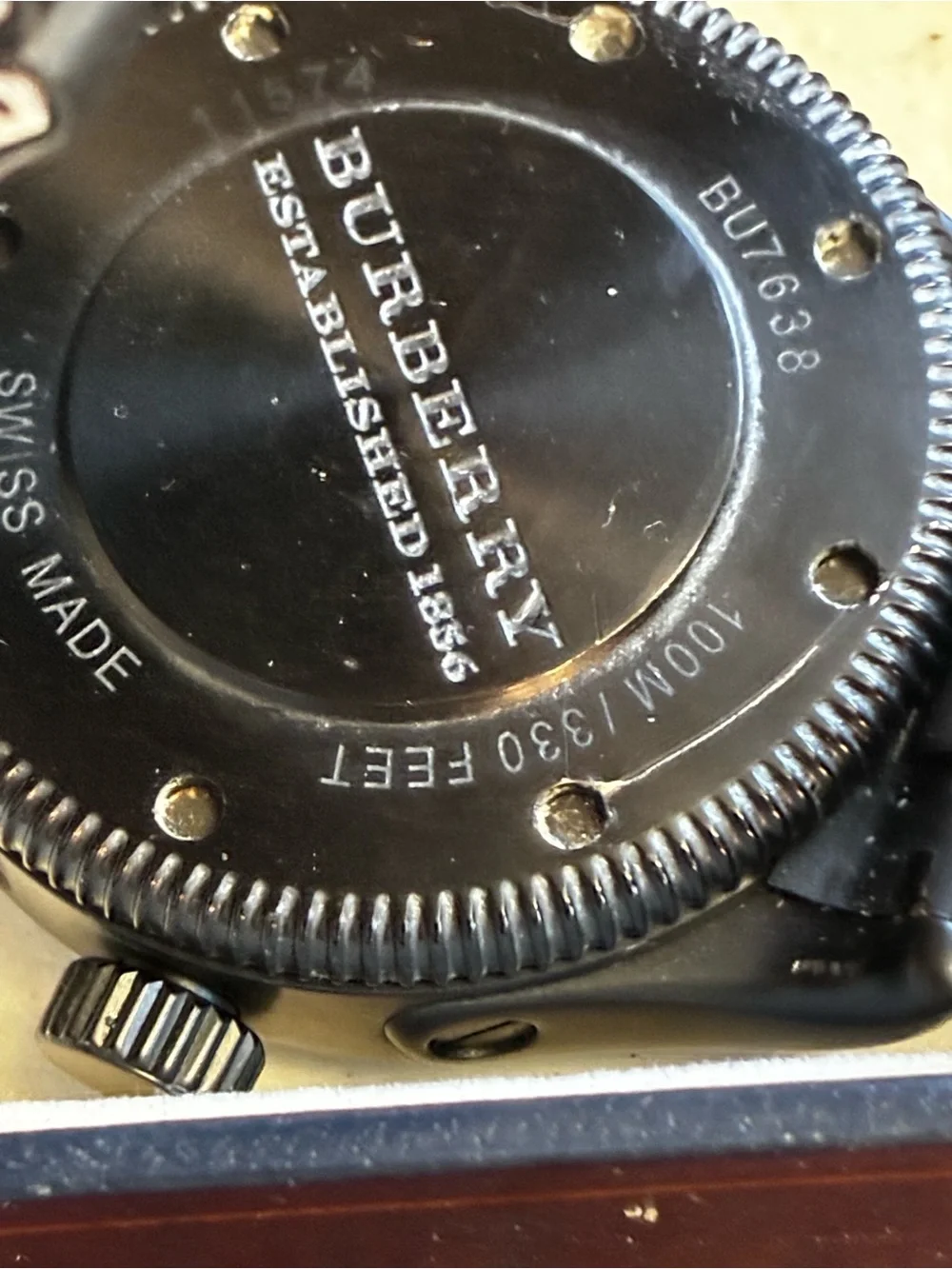 Burberry Mens Quartz Black Watch-BU7638 New Battery
